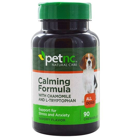 A photo of a calming supplement for dogs