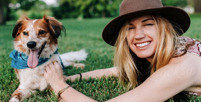 Girl with a dog