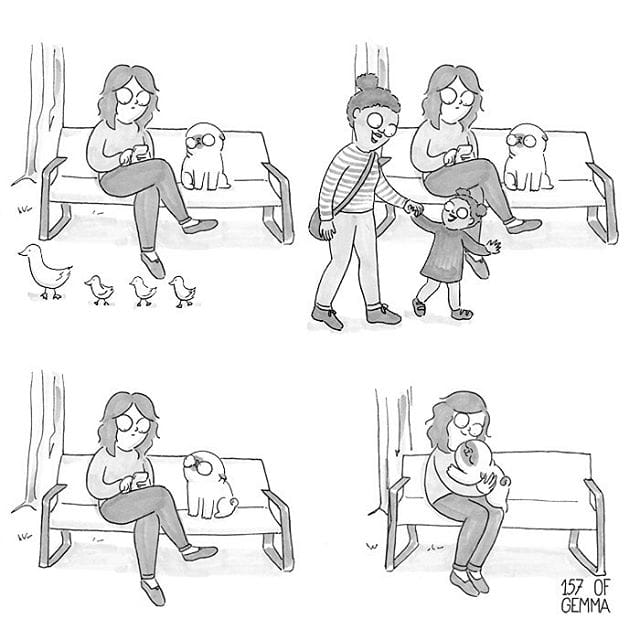 Happy dog owner comics