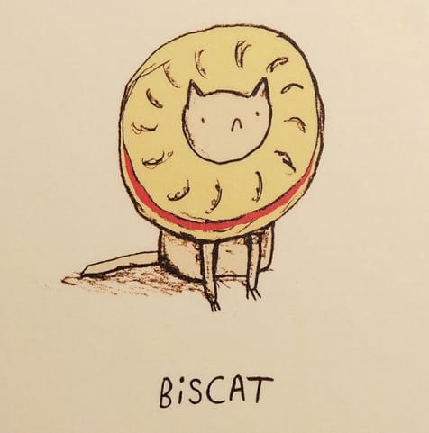 drawing of cat as a cookie